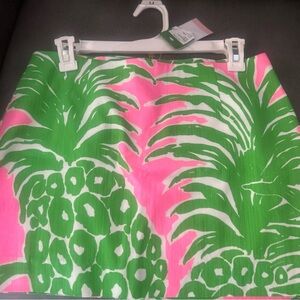 Lilly Pulitzer Green and Pink A-Line Mini Skirt